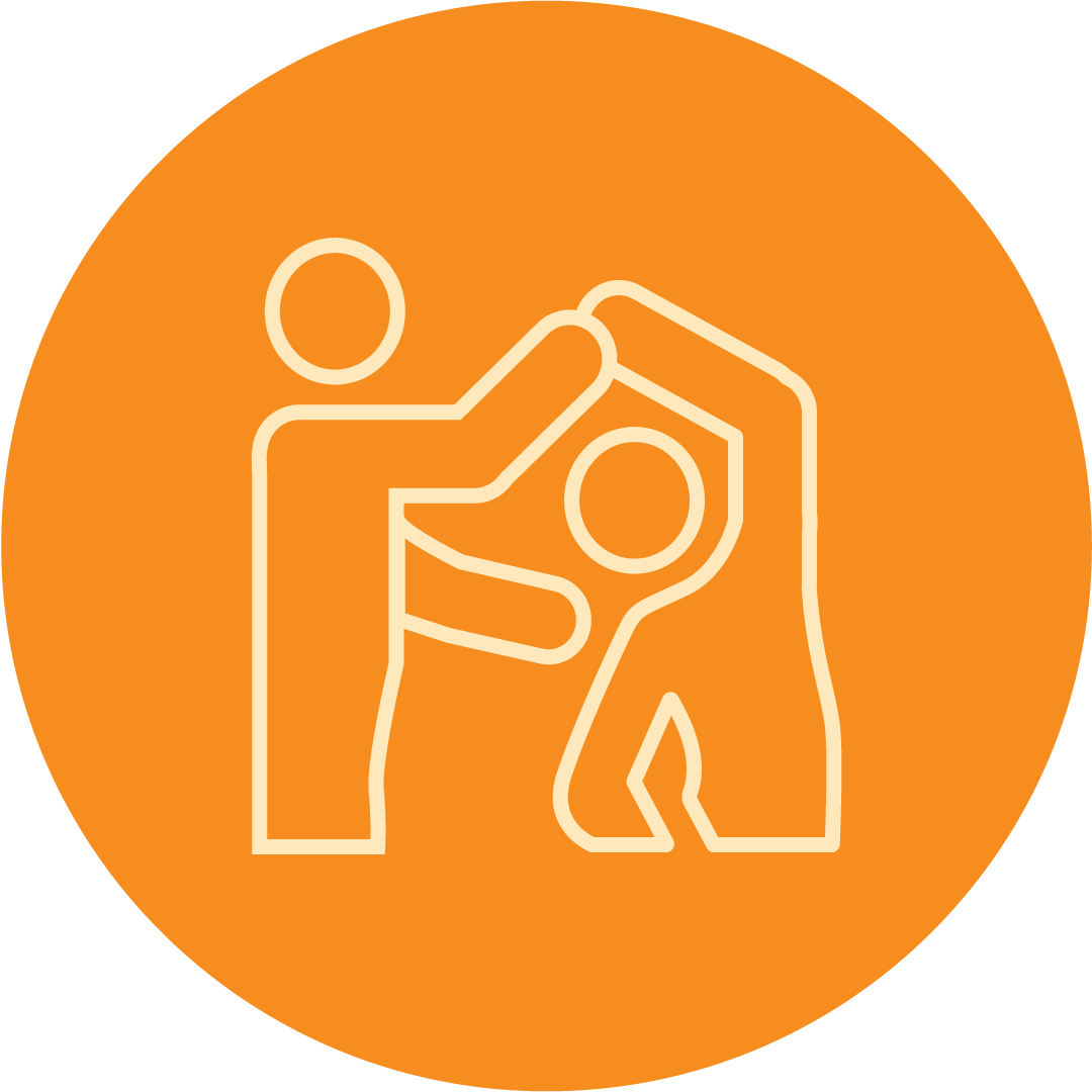 icon of person helping another person stretch